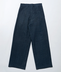 Wide-Leg Pinstripe Trousers
