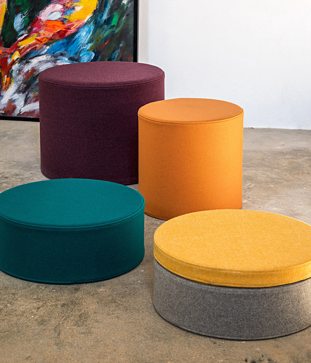 Wide Cylinder Pouffe