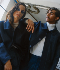 Two-Tone Striped Overcoat