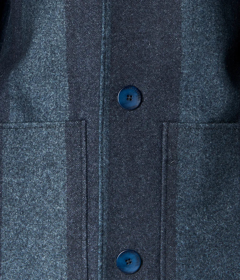 Two-Tone Striped Overcoat